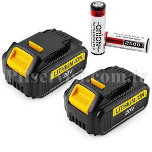 Dewalt uyumlu 18V 5Ah batarya Orion hücreli Li-ion akü Dewalt şarjlı el aleti bataryası 20V Max batarya yakın görünüm Dewalt uyumlu pil